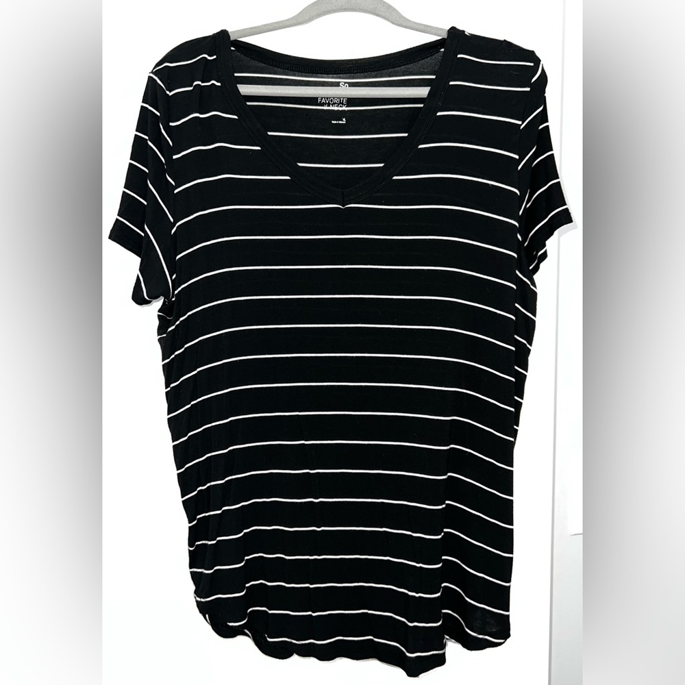 SO Black with White Stripes Shirt XL
